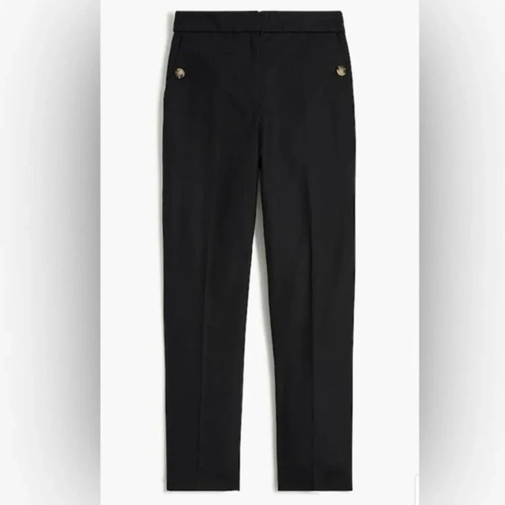 J. CREW Women's EUC Linen-Cotton Sailor Pants Black | Size‎ 20